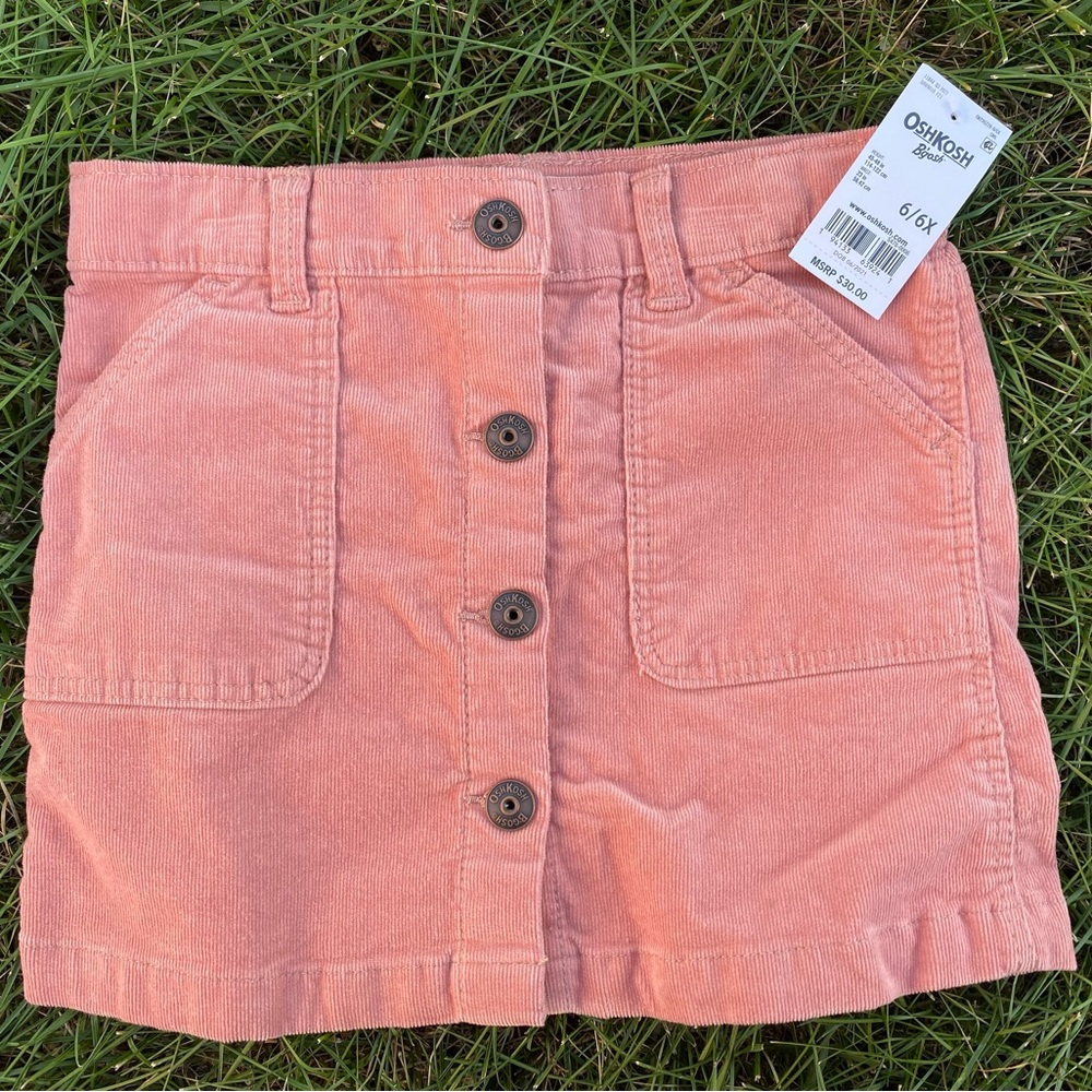 OshKosh Kid Button-Front Corduroy Skirt Size 6/6x
